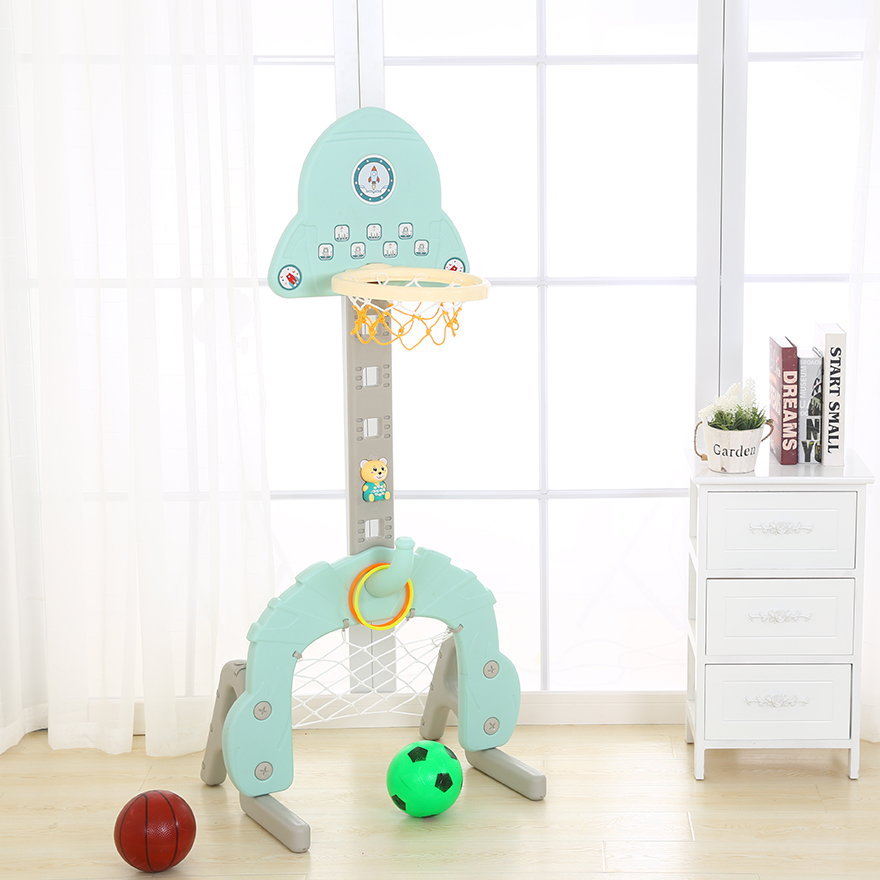Height adjustable high quality plastic indoor kids toy basketball hoop and stand 