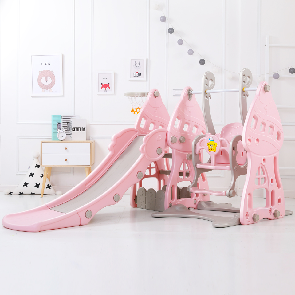 Children new style indoor playground baby hot sell multifunctional toys kids cheap colorful plastic swing slide