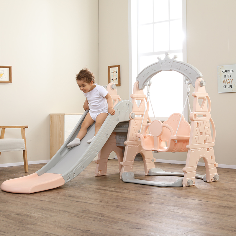 Baby Plastic Toy Indoor Playground Kids Slide And Swing Sets 