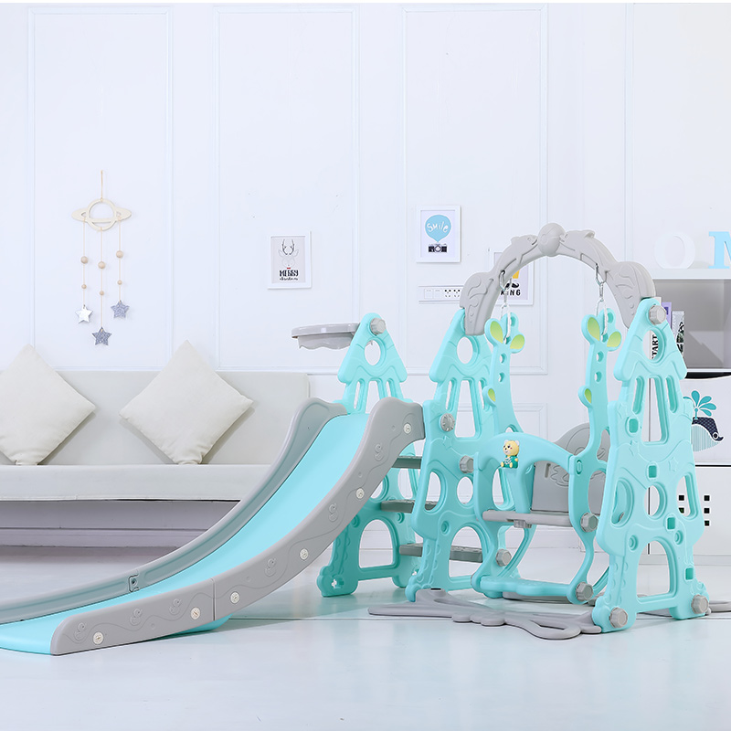  Updated mini small indoor kids playground baby plastic slide and swing for children 