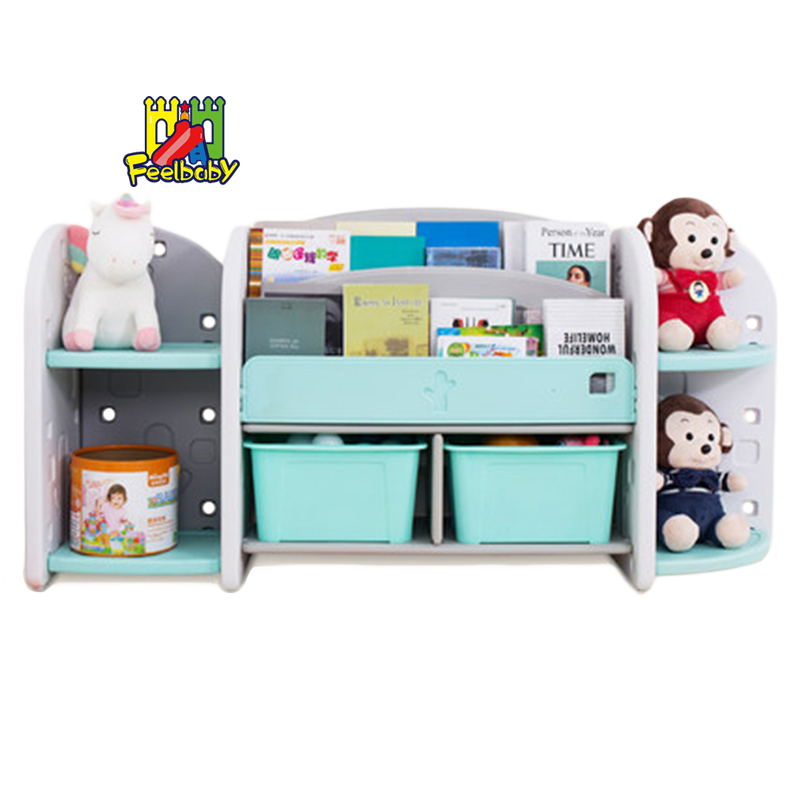 Indoor kid plastic storage toy shelf children toy storage cabinet for kindergarten