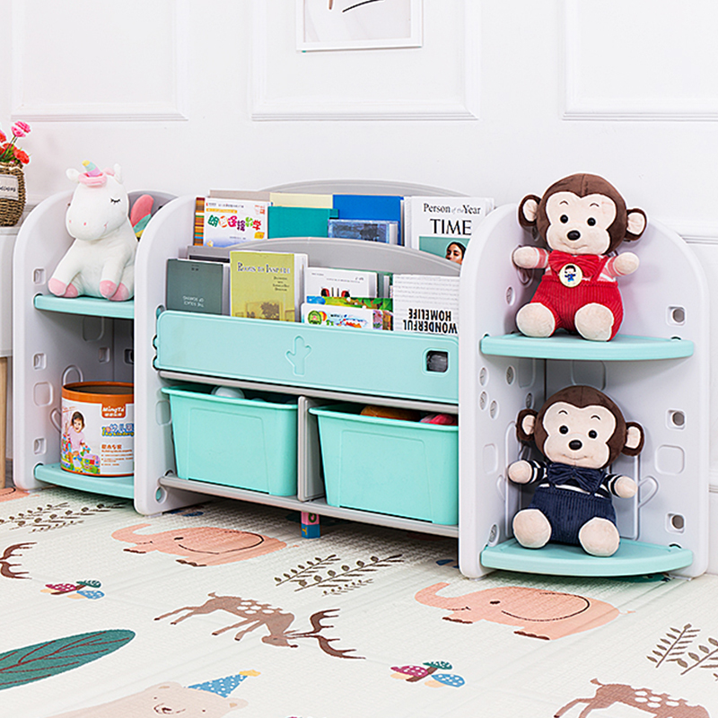 Indoor kid plastic storage toy shelf children toy storage cabinet for kindergarten