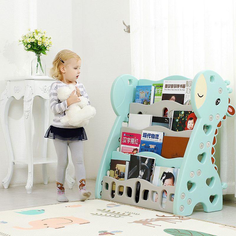 High quality kids bookshelf plastic baby toy shelf children bookcase 